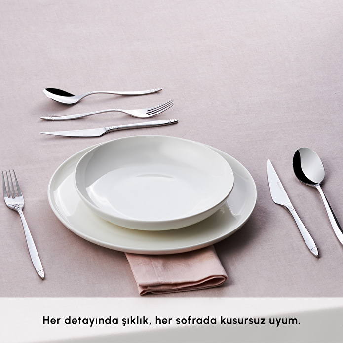 Karaca Elegance Holey Platinum 84-Piece Cutlery Set - 12 Person - Premium Stainless Steel