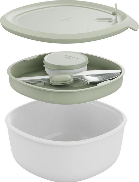 BergHOFF Leo lunchbox with flatware set sage view 3