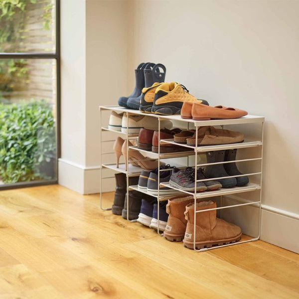 Joseph Joseph Level Plus 55009 Large Adjustable Shoe Rack Expanding Ecru Cream
