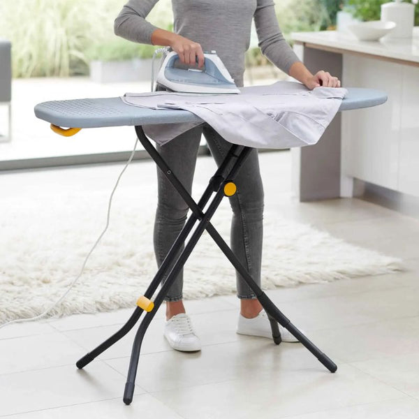 Joseph Joseph Glide 130cm Easy-Store Ironing Board Compact Legs Grey Yellow
