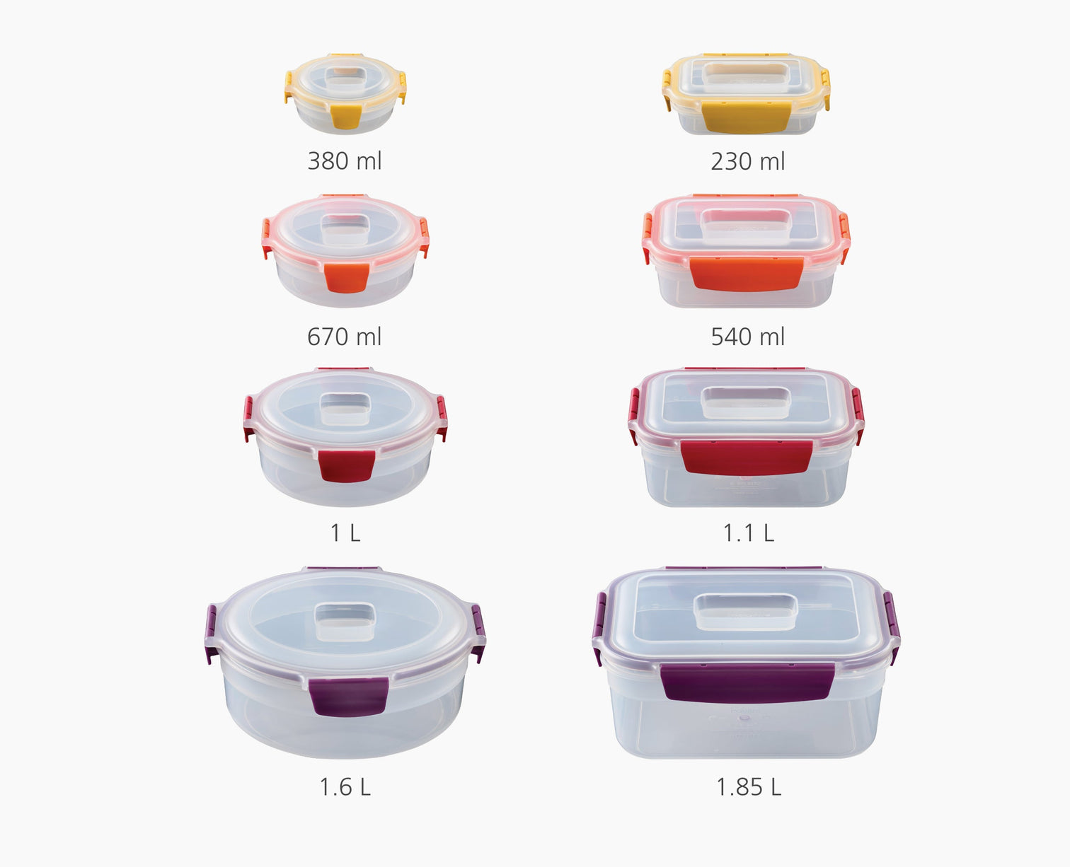 Joseph Joseph Nest Lock 8 Piece Food Container Set Airtight Leakproof