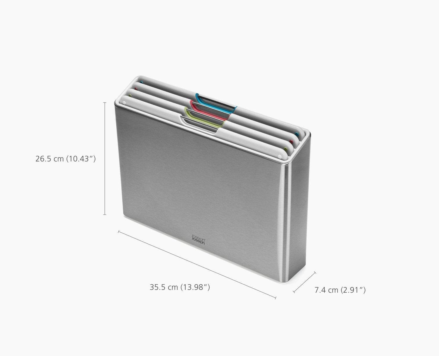 Joseph Joseph Folio Steel 4 Piece Stone Chopping Board Set Stainless Case