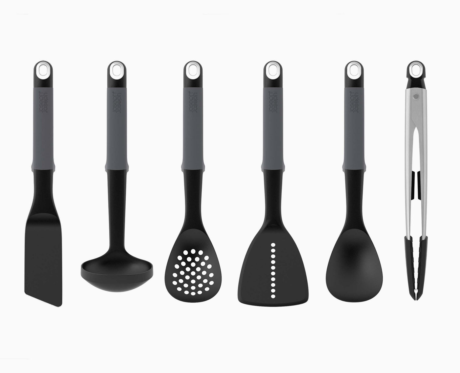 Joseph Joseph Elevate 6-Piece Grey Utensils Carousel Set With Tongs