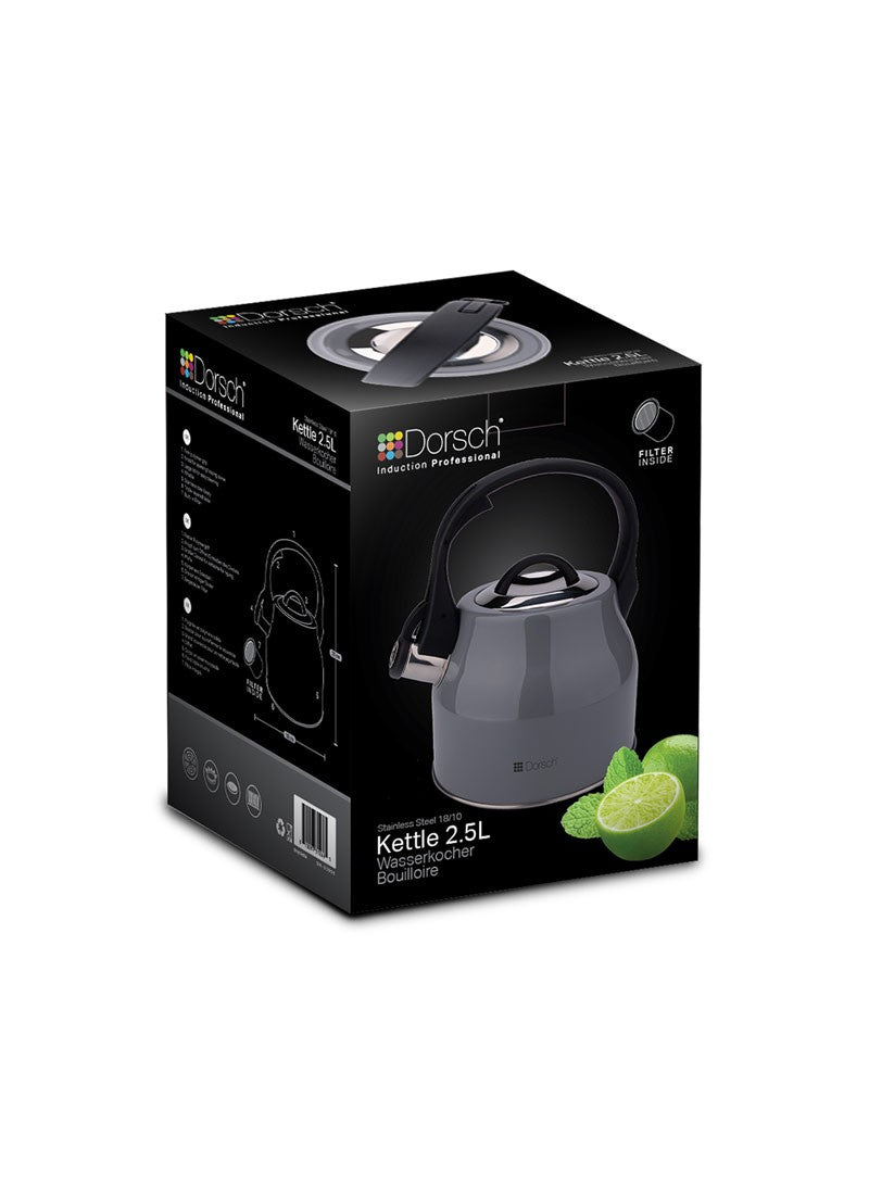 Dorsch 2.5L Stainless Steel Whistling Kettle With Ergonomic Handle- Gr