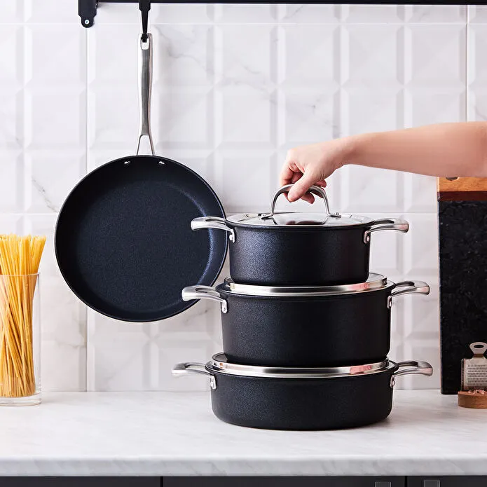 Karaca BioDiamond Pro 7-Piece Induction Cookware Set Non-Stick Real Diamonds