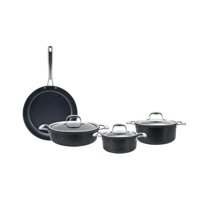 Karaca BioDiamond Pro 7-Piece Induction Cookware Set Non-Stick Real Diamonds