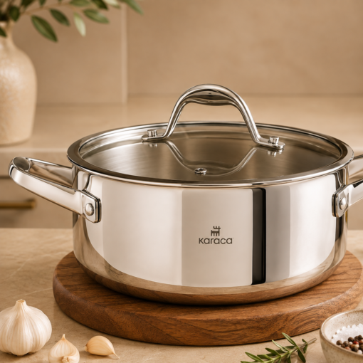 Karaca 3Ply PowerSteel 316+ Stainless Steel Pot 24 cm 4.6L Induction