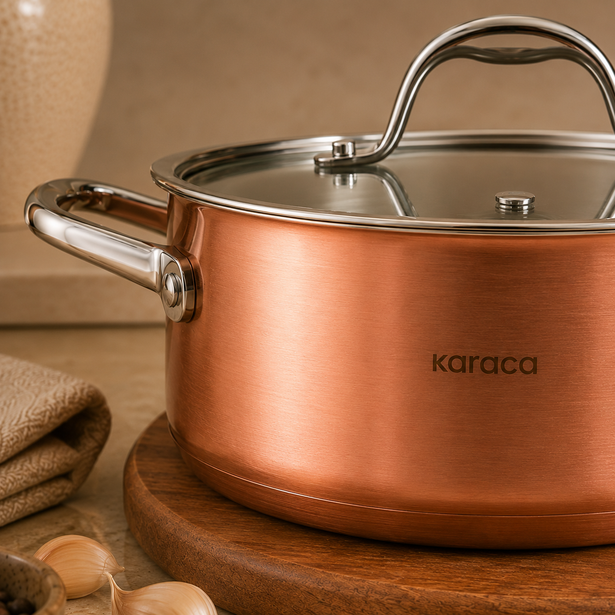 Karaca 3Ply PowerSteel 316+ Stainless Steel Copper Pot 20 cm 2.6L