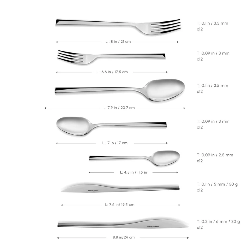 Karaca New Everest 84-Piece Cutlery Set 12 Person 18/10 Steel Red Dot Award