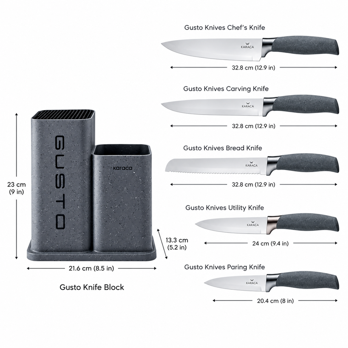 Karaca Gusto 12-Piece Knife & Kitchen Utensil Set detail