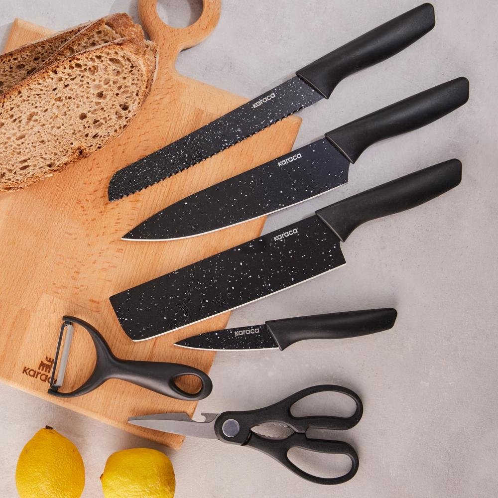 Karaca Stone 6-Piece Black Knife Set detail