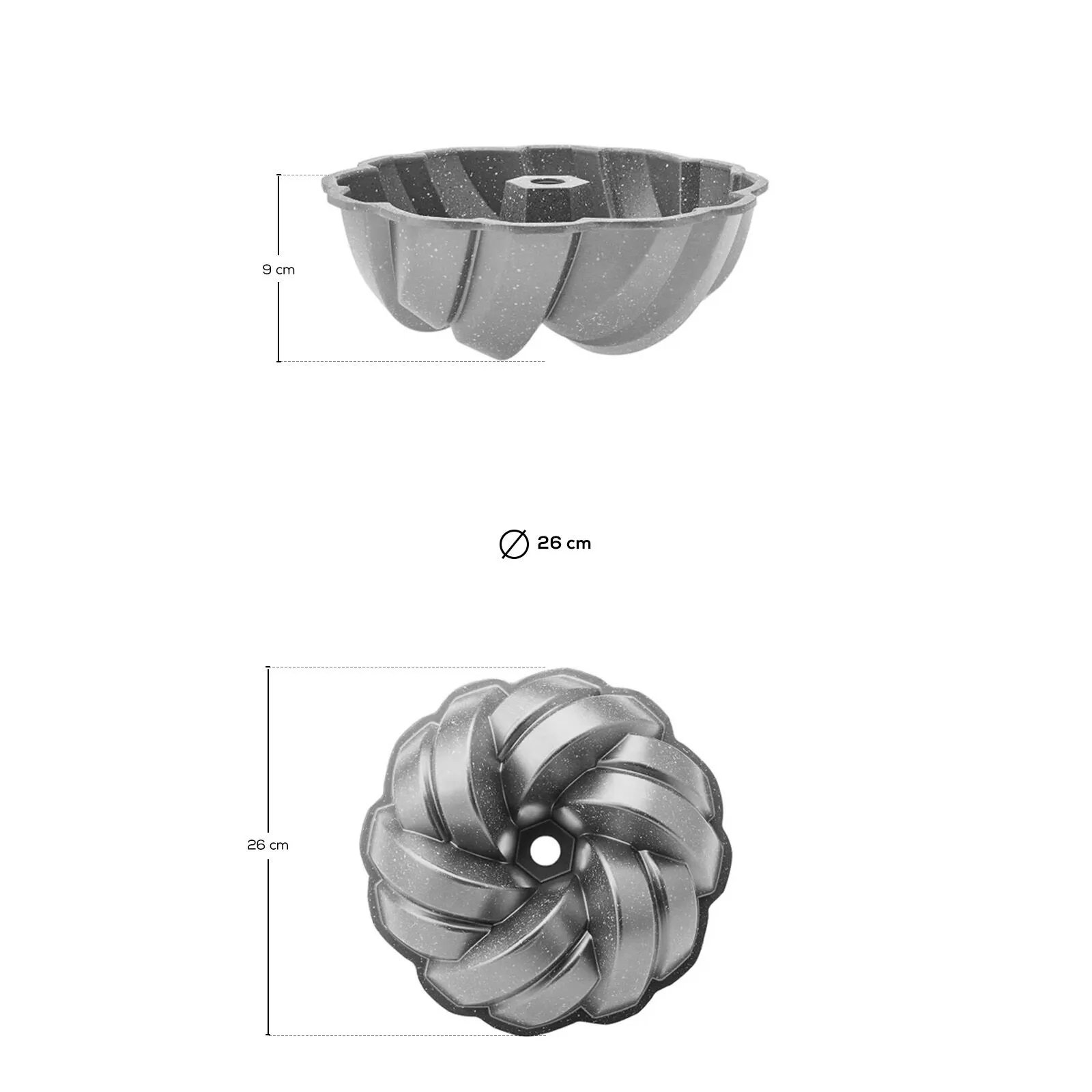 Karaca Cake Pro Braided Cast Aluminum Cake Pan Anthracite 26 cm Non-Stick New