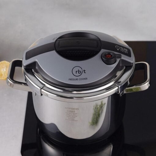 Karaca Orbit 18/10 Stainless Steel Pressure Cooker Set - 6L & 8L - Interchangeable Lid System