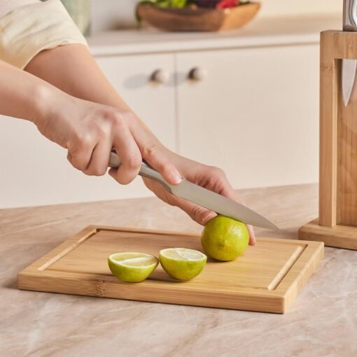 Karaca Vigor 7-Piece Knife Set Japanese Steel Block Sharpener Cutting Board