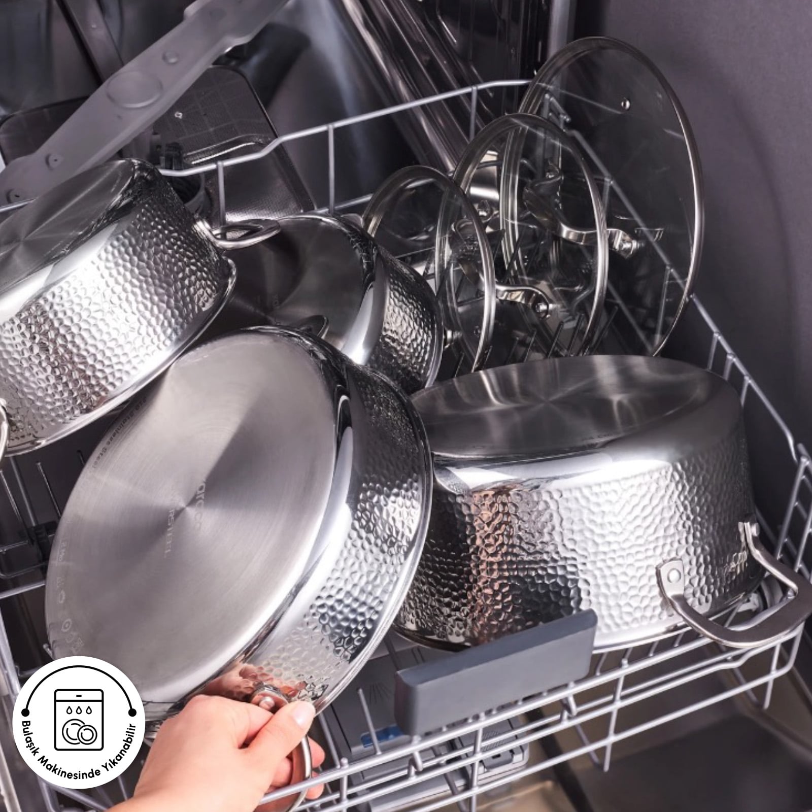 Karaca Powersteel 316+ Enzo 8-Piece Cookware Set 3-Ply Induction Steel New