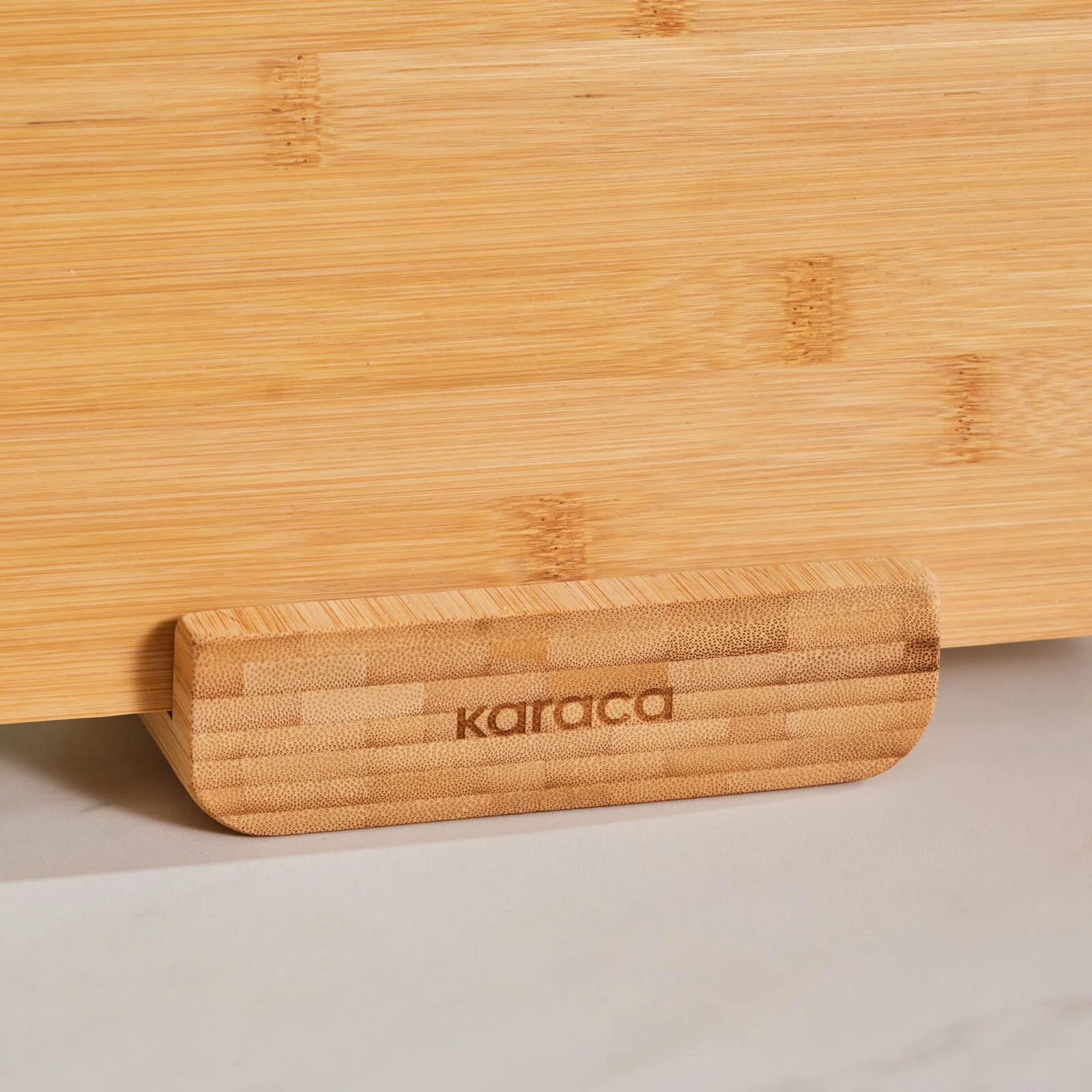 Karaca Arel 4-Piece Bamboo Cutting Board Set with Storage Holder Eco-Friendly