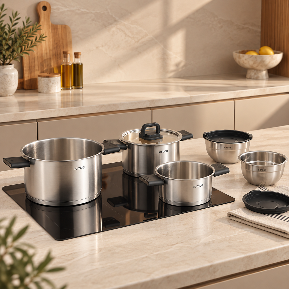 Karaca Aşiyan 10-Piece Foldable Cookware Set kitchen