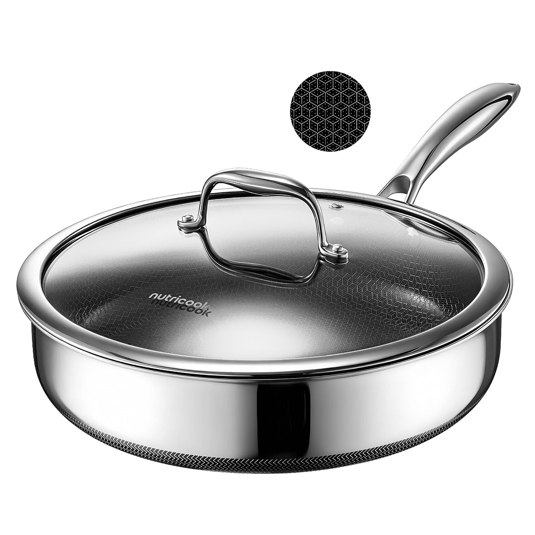 Nutricook Eterna tri-ply 28cm deep pan with lid