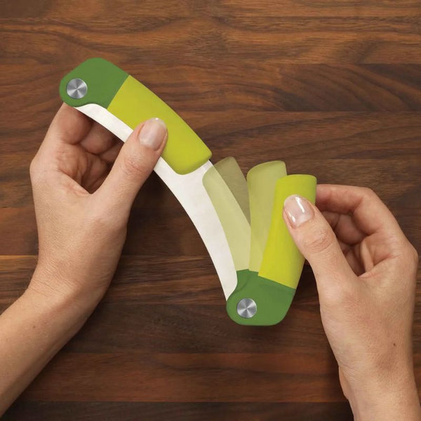 Joseph Joseph Mezzaluna Herb Chopper Foldable Lime Green Stainless Steel New