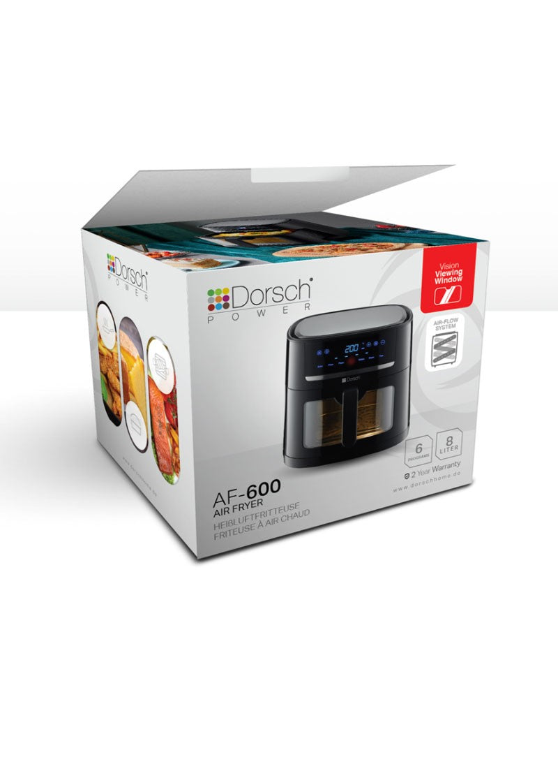 Dorsch 1800W 8L Abs Plastic Air Fryer Window Af-600 With 6 Programs