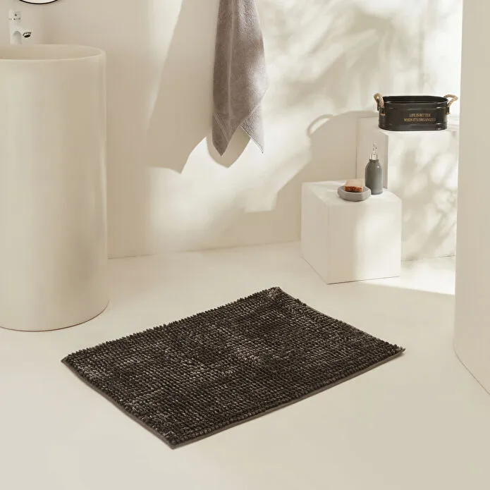 Karaca Home Jules Pasta Bathroom Mat 60x90 cm - Anthracite, 200.22.11.0494