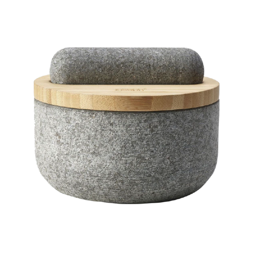 Joseph Joseph Dash Pestle and Mortar 20176 Granite With Bamboo Lid Prep Base