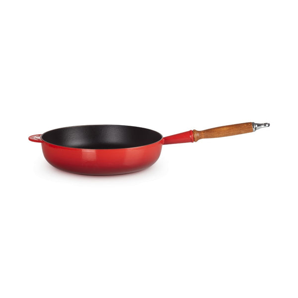 Le Creuset Evo High Pan 28cm – Cherry, Wooden Handle