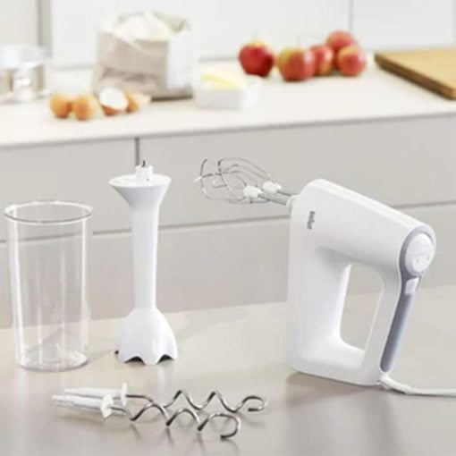 Braun MultiMix 3 Hand Mixer 500W HM3105 Chopper Blending Shaft Hooks White New