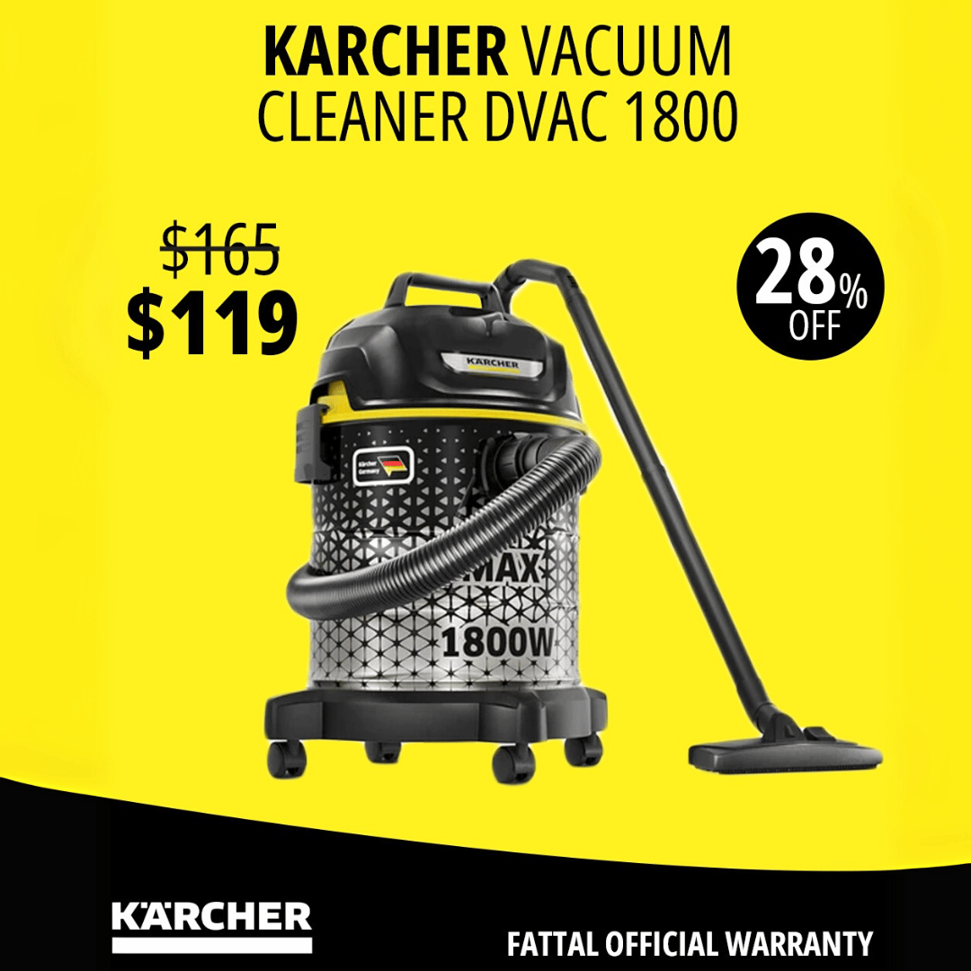 Karcher DVAC 1800 Vacuum Cleaner – 1800W, 20L Container
