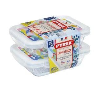 Pyrex Set of 2 Rectangular Dishes + Lid Cook & Go – Buy in Lebanon