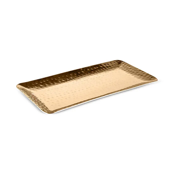 Karaca Home Loren Decorative Tray 33x15cm Gold Stainless Steel Festive