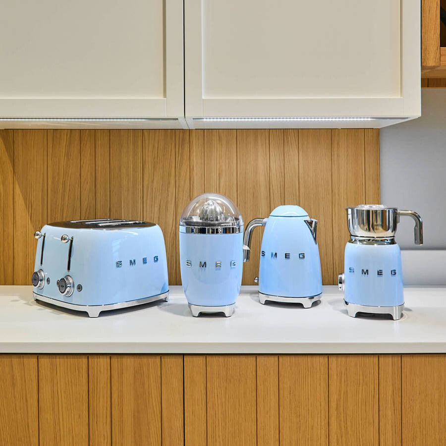 Smeg KLF03 Retro Kettle 1.7L Fast Boil 2400W Soft Opening Lid Pastel Blue New