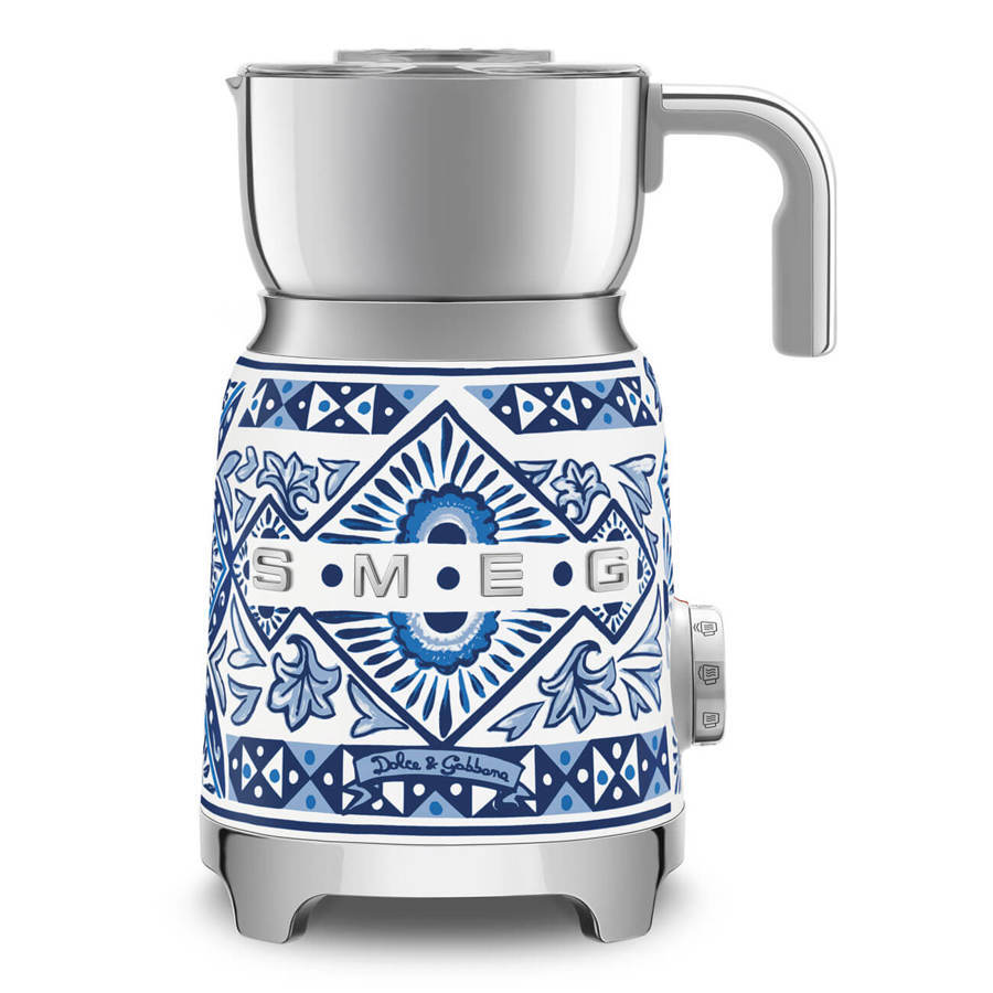 Smeg Dolce & Gabbana Milk Frother Blu Mediterraneo Induction 500W MFF01DGBEU