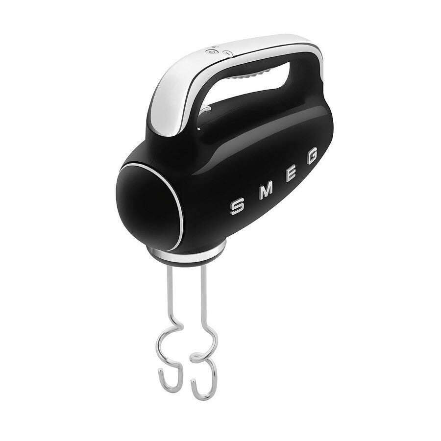Smeg Hand Mixer HMF01BLEU 250W 9 Speed Black Retro LED Whisk Dough Hook Box