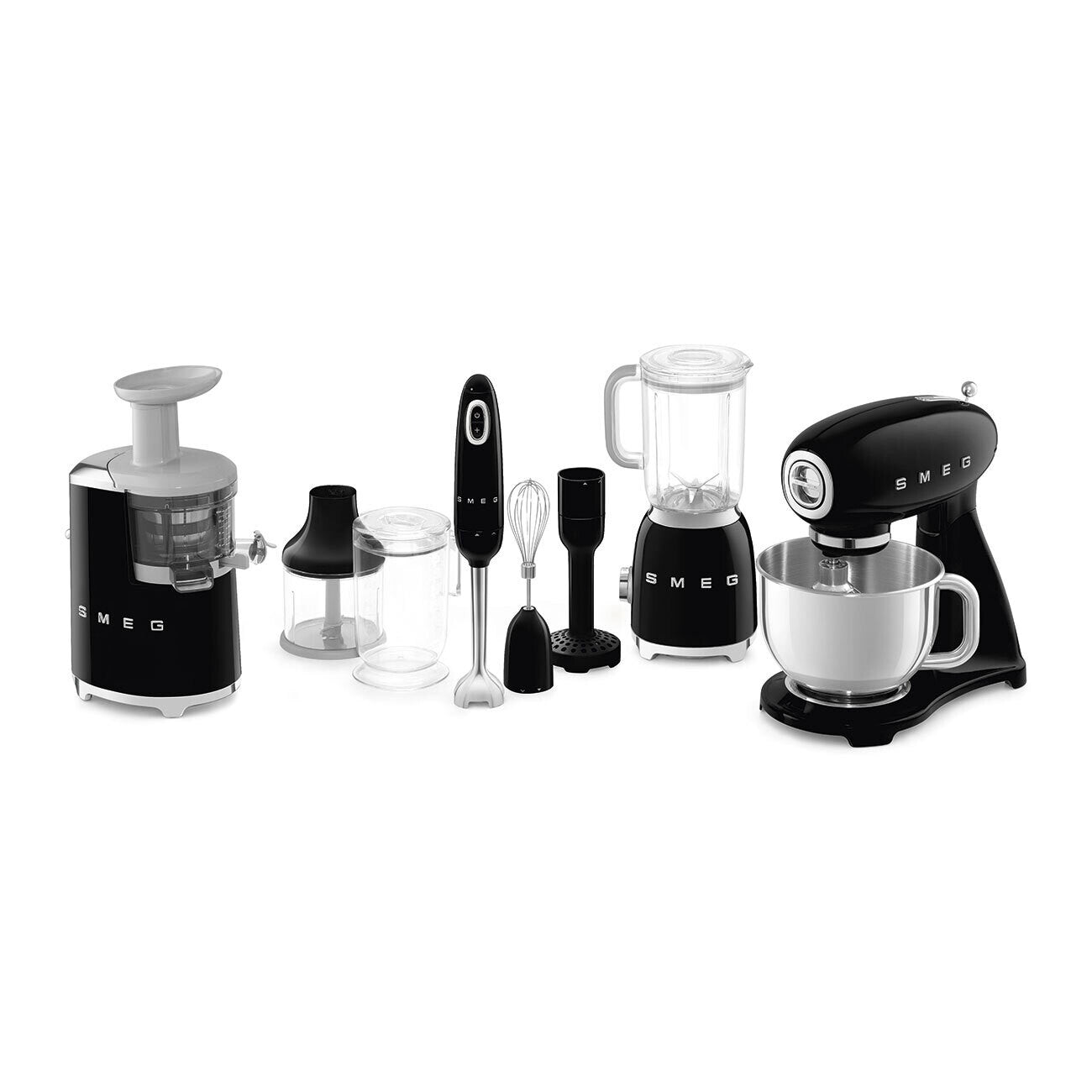 Smeg Blender BLF03 800W 1.5L Black Retro 50s Countertop Tritan Food Processor