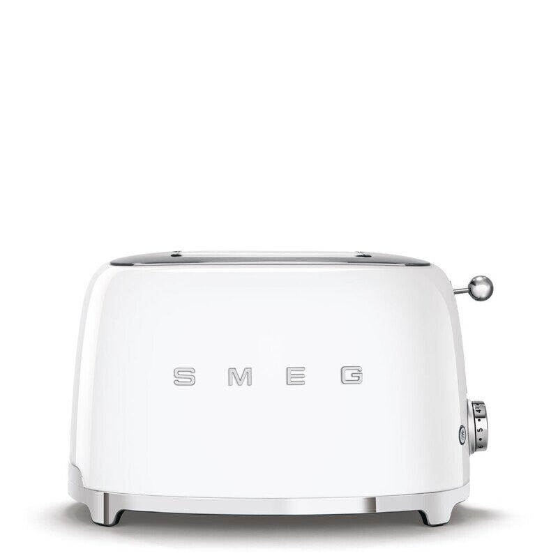 Smeg 2-Slice Toaster White 950W Retro 50s Style Extra-Wide Slot TSF01WHEU New