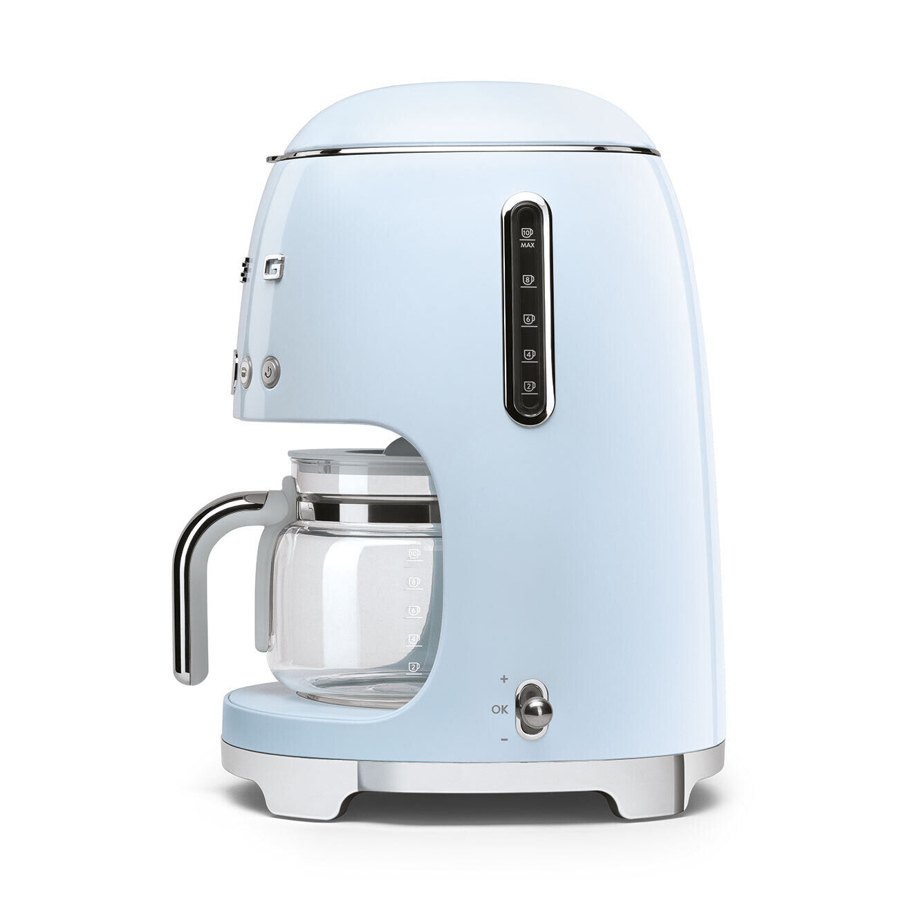 Smeg Drip Coffee Machine DCF02 1050W 1.4L Pastel Blue Retro 10 Cup Baker Box