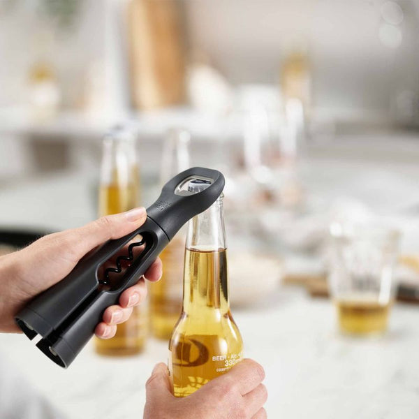 Joseph Joseph BarStar 3-in-1 Corkscrew Bottle Opener and Foil Cutter Grey