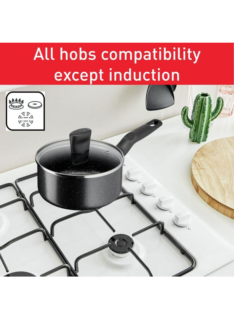 Tefal Dark Stone 11 Pc Cookware Set Non-Stick Pots Pans 22/24/28cm Stewpots