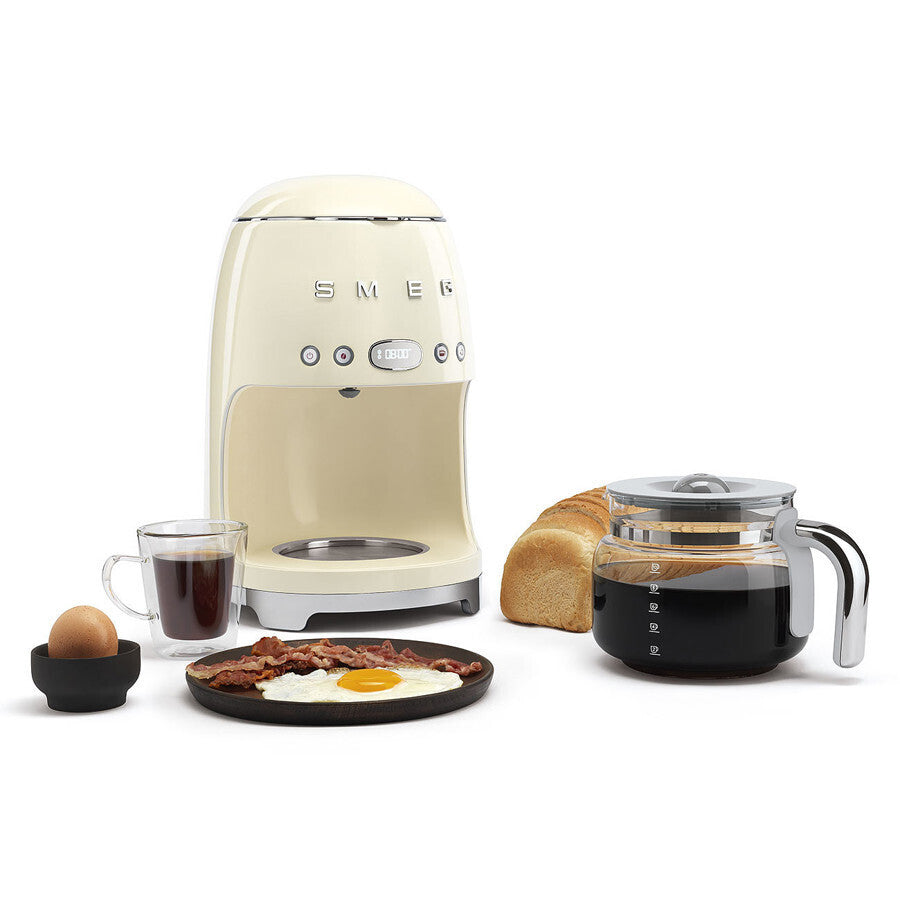 Smeg 50s Retro Style Drip Coffee Machine 10-Cup Cream DCF02CREU