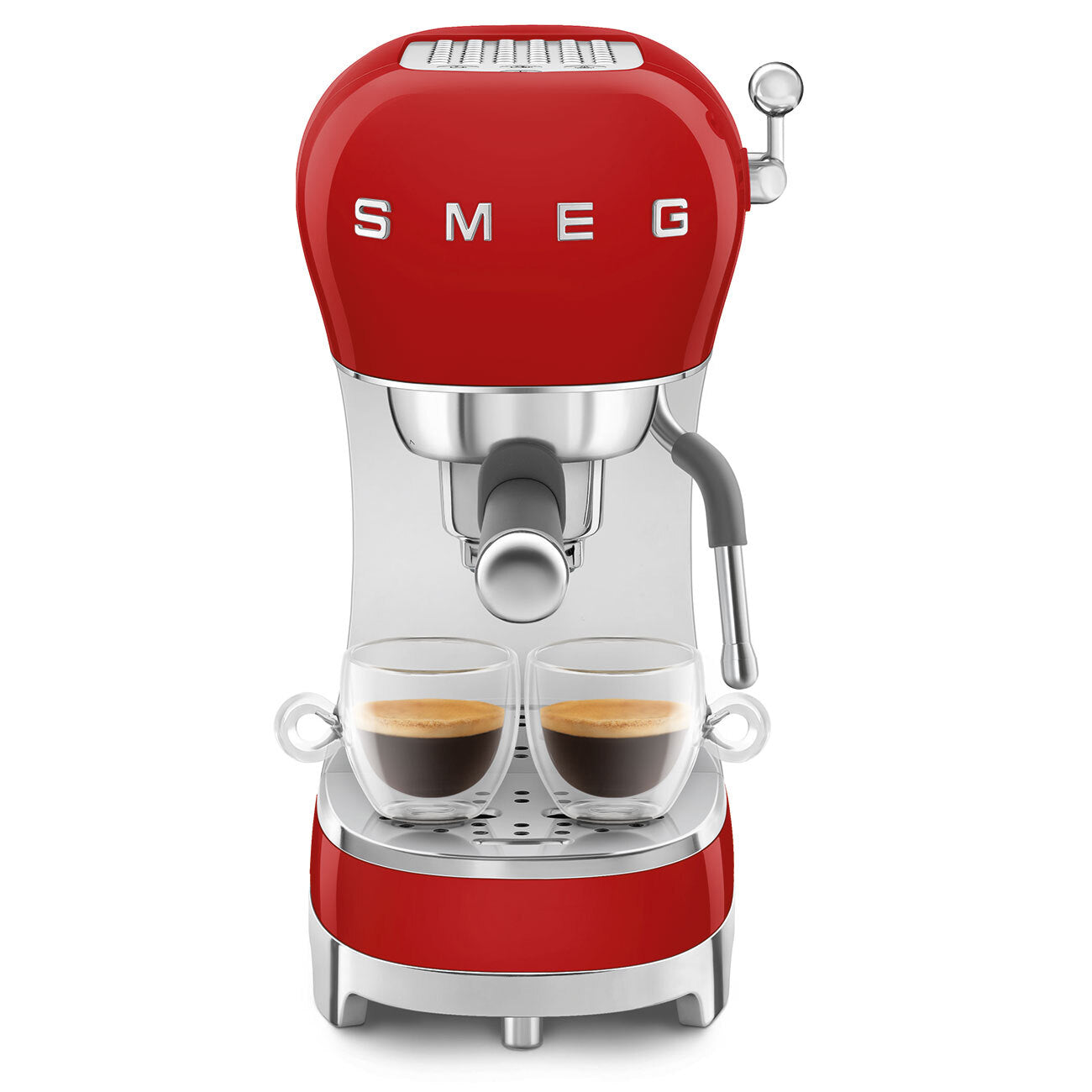 Smeg ECF02 Manual Espresso Coffee Machine 15 Bar Steam Wand Retro Red New