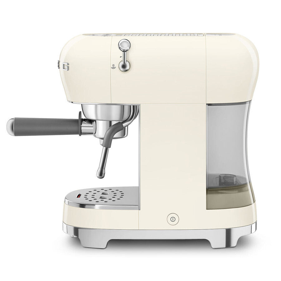 Smeg ECF02 Manual Espresso Coffee Machine 15 Bar Steam Wand Retro Cream New