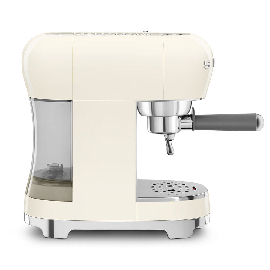 Smeg ECF02 Manual Espresso Coffee Machine 15 Bar Steam Wand Retro Cream New