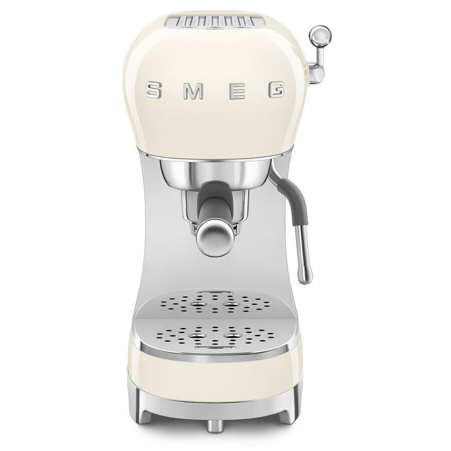 Smeg ECF02 Manual Espresso Coffee Machine 15 Bar Steam Wand Retro Cream New
