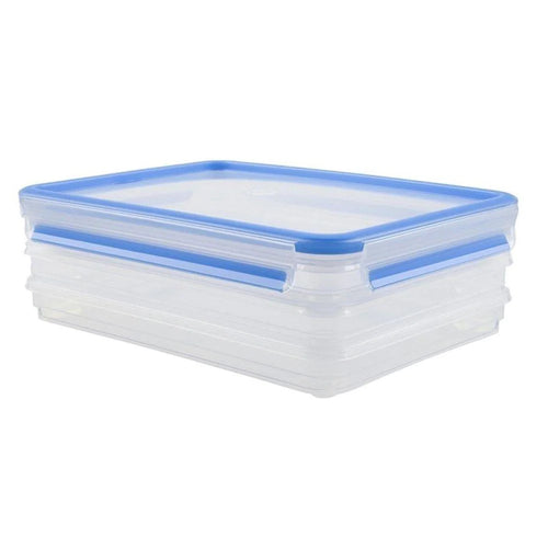 Tefal MasterSeal Cold Cut Food Container 3-Tier Stackable Set 3x1.0L Blue