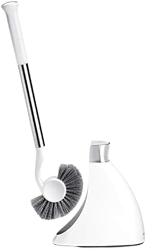 SimpleHuman Toilet Brush with Caddy, Stainless Steel & White – BT1083