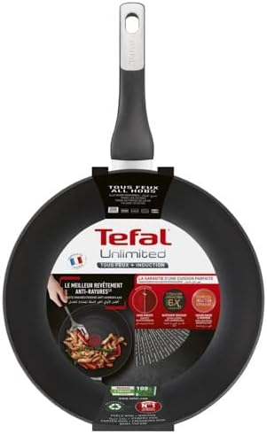 Tefal, G6 Unlimited 28 Cm Non Stick Wokpan, Black, Aluminium,
