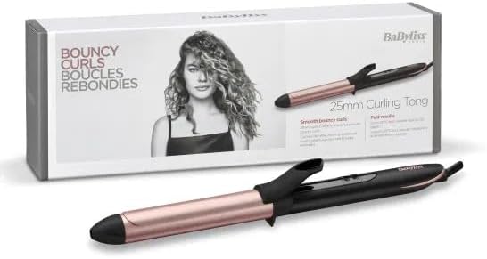 BaByliss Hair Curlers, 25mm Barrel, Quartz Ceramic Coating, Black