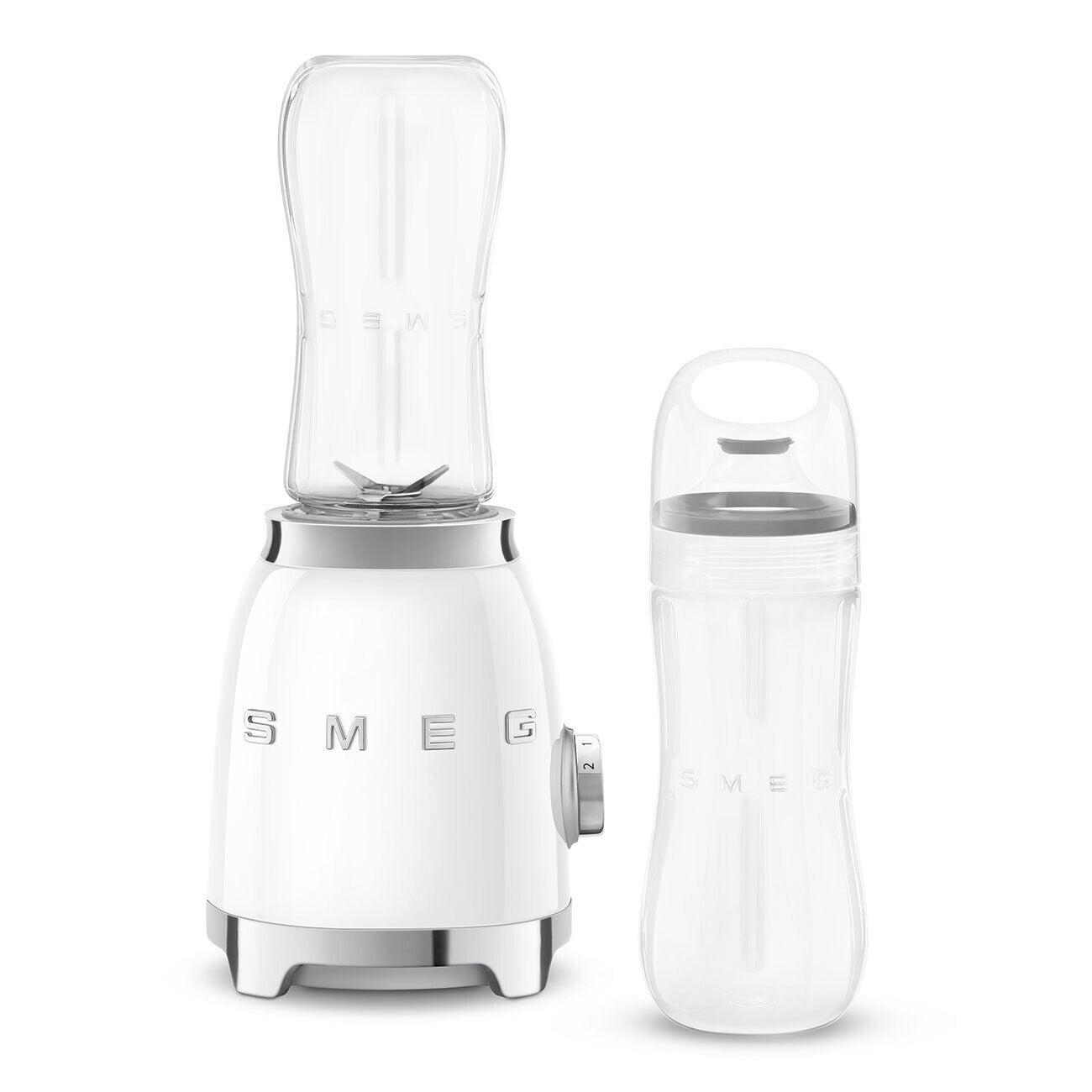 Smeg PBF01 Personal Blender 600ml Bottle-To-Go 300W Retro 50s Style White