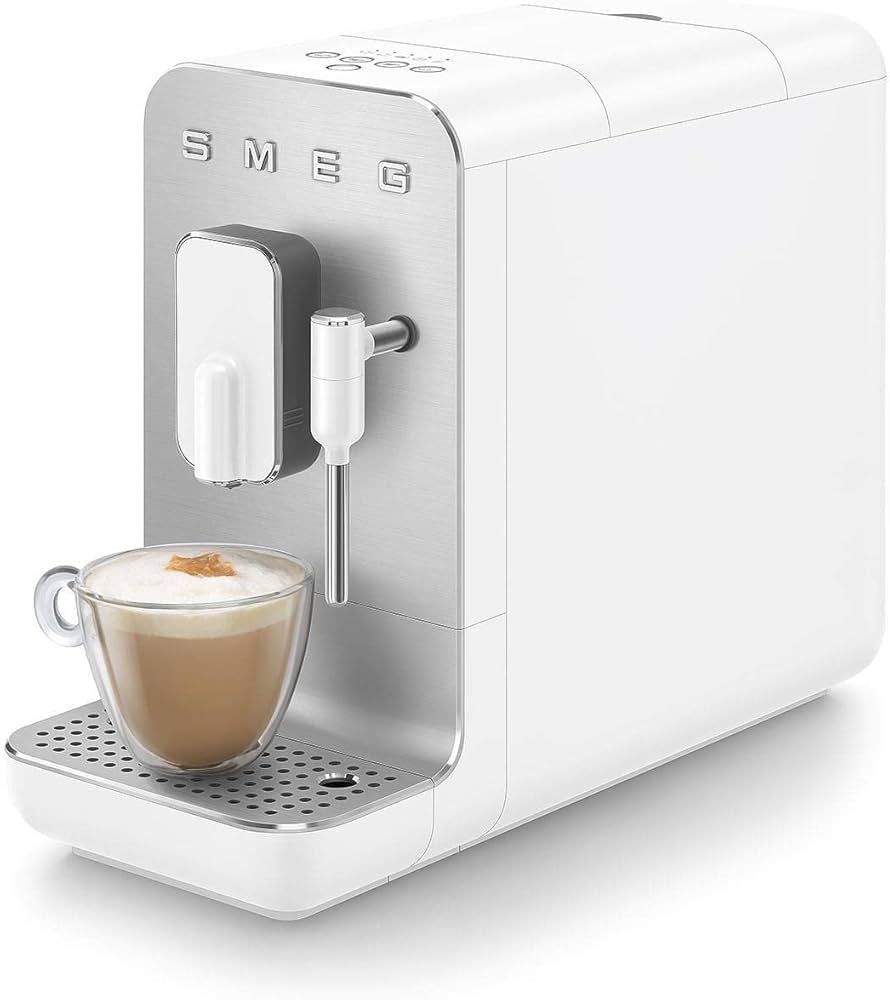 Smeg BCC12 Automatic Espresso Coffee Machine 19 Bar Steam Wand Matte White